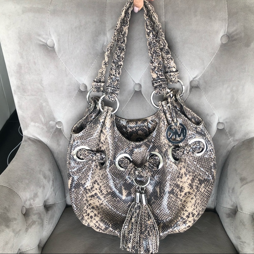 Michael Kors snake print shoulder bag